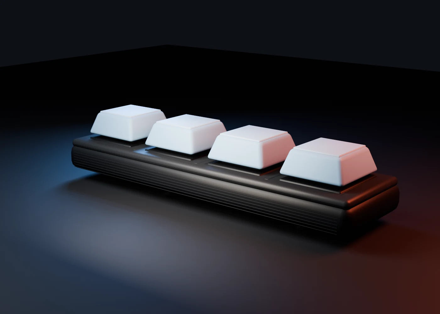 Detailed 3D rendering of the Clickzo four-key clicker